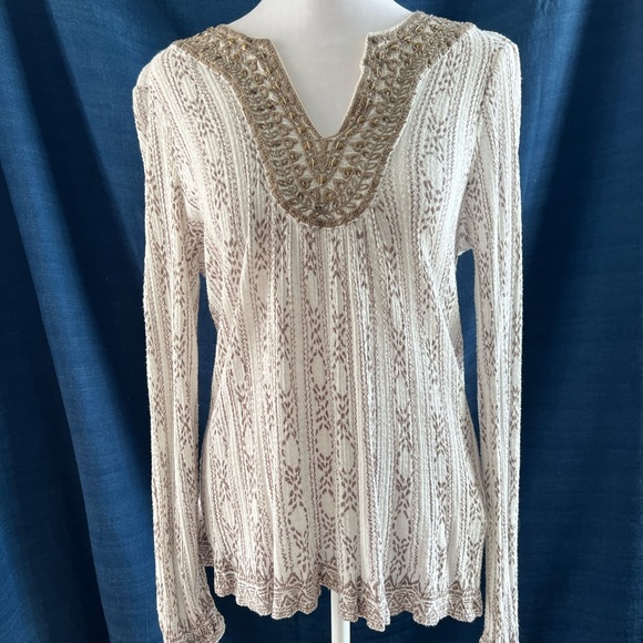 Lucky Brand Embroidered Peasant Top Small - Picture 8 of 11